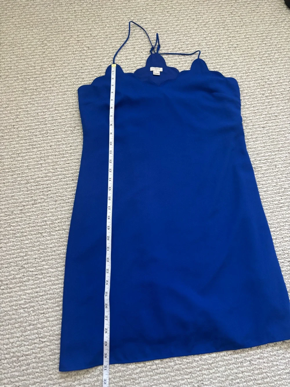 J Crew Womens Size 6 Dress Scalloped Royal Blue Lined